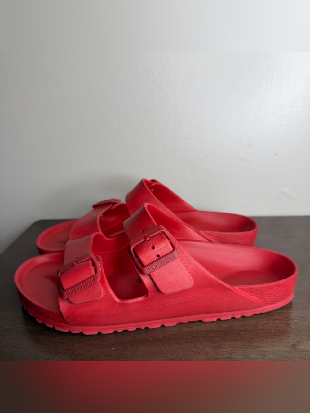Birkenstock Red Arizona EVA Slip On Sandals Sz 9 Mens